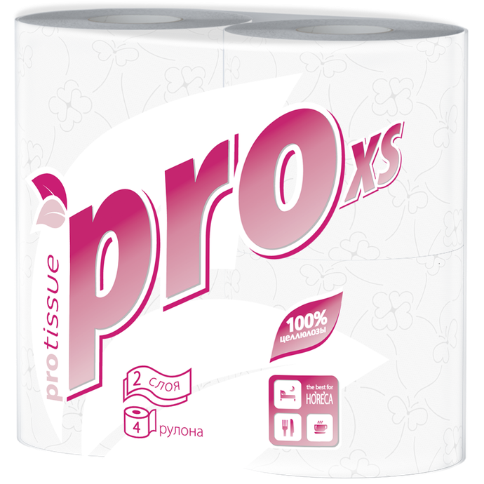 Бумага туалетная  PRO 2 слоя 4 рул, 18 м/24 вл С177
