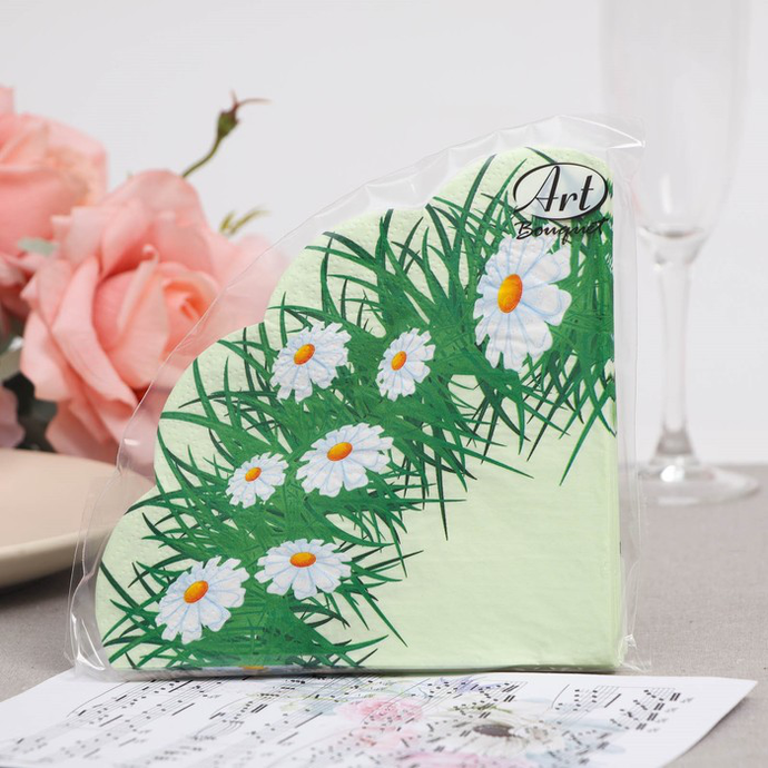 Салфетки Art Bouquet RONDO  "Ромашка" 3 сл.12л/вл.15