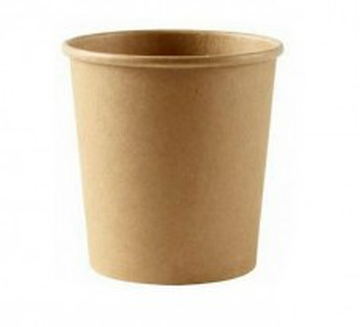 Контейнер бумажный для супа 450 мл Д=98 мм Крафт (крышка 15478)