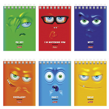 Блокнот Малый формат (65х100мм) А7, 40л, гребень, картон, клетка, Приколы-FACE