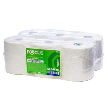 Бумажные полотенца в рулонах с центральной вытяжкой Focus Jumbo 5036889 1-слойные 6 рулонов по 280 м