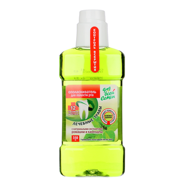 Ополаскиватель для полости рта Для всей семьи С экстрактом трав Лечебные травы п/б 350мл 2433/2766