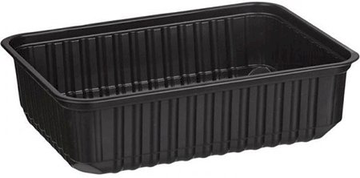 Контейнер прямоугольный 750 мл 179х132х46 мм, черный ПП (крышка 17-2482)*500
