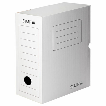 Короб архивный с клапаном А4 (260х325 мм), 150мм, до 1400л. микрогофрокартон, Белый Стафф