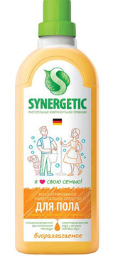 Средство для мытья пола и поверхностей 1л SYNERGETIC, c дезинф. эффектом, биоразлагаемое, ш/к 38853