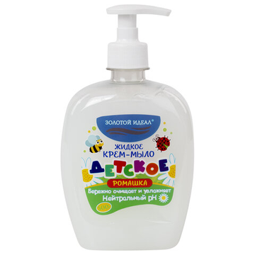 Мыло-крем жидкое Детское 500 гр, ЗОЛОТОЙ ИДЕАЛ, Ромашка, дозатор