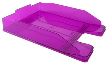 Лоток горизонтальный для бумаг СТАММ "Эксперт", А4 (340х255х63мм), тонированный фиолетовый (слива)
