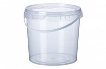 Ведро 5 л. прозрачн. с белой ручкой d - 230, h-162 МУ (крышка 24-8963)