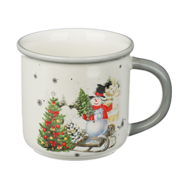 MILLIMI Снеговик с елкой Кружка, 390мл, керамика