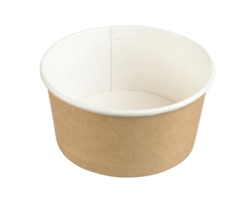 Контейнер бумажный 330 мл , крафт, D114 мм 500 шт (крышка 24-8622)