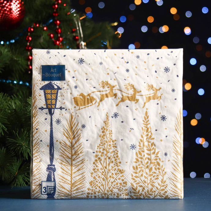 Салфетки Art Bouquet "Золотой лес" 33х33 ,3 слоя .20л /вл.12