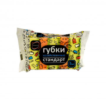 Губка д/мытья посуды СТАНДАРТ 5шт (85*50*25)