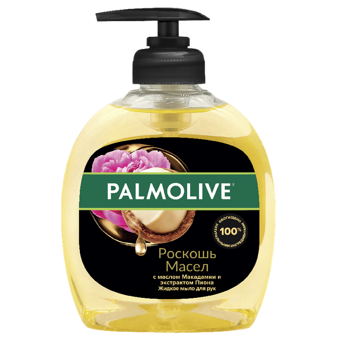 Палмолив Жидкое мыло Роскошь масел с маслом макадамии и Пион 300 мл   *3*12