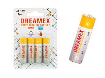 Dreamex  батарейки  алкалиновые 4 шт.(АА пальчиков.)    *12*120