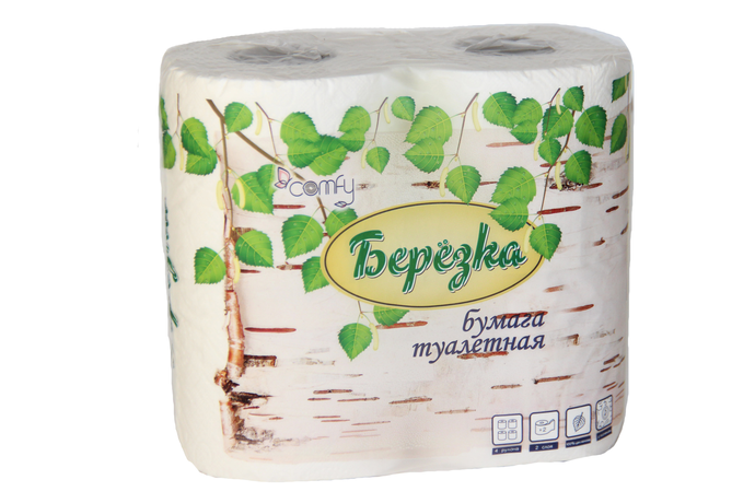 Туалетная бумага Comfy "Березка" 2 сл. 4 рул./вл.12