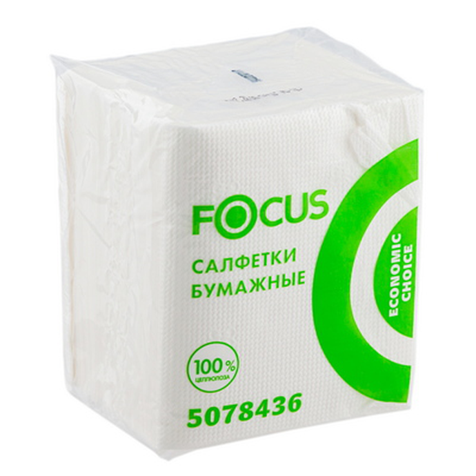 Салфетки бумажные Focus ECO, 50784361, слой, 20х24 см - 100 листов