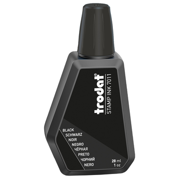 Краска штемпельная TRODAT 7011, черная, 28 мл, на водной основе