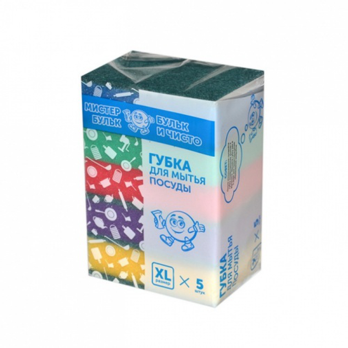 Губка для посуды 5 шт XL 95*65*28 Мистер Бульк