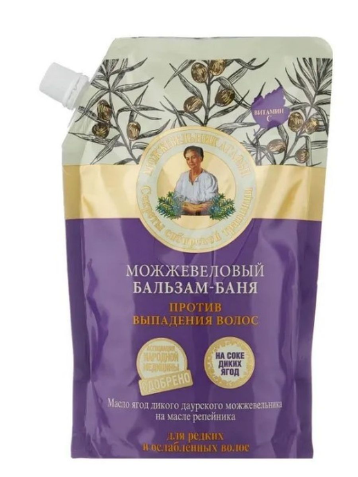 РБА  Бальзам-баня против выпад. волос (можжев-ый ) 500 мл   *6*12шт. дой пак
