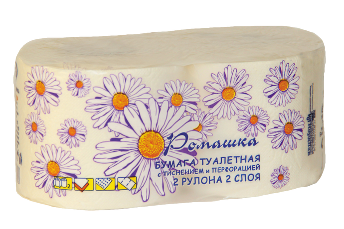 Туалетная бумага "Ромашка" 2-сл. 2 рул./вл.24