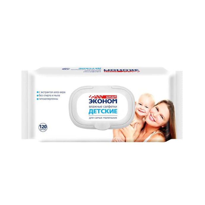 Влажные салфетки Эконом smart №120 влажные салфетки детские арт.30108/вл.16