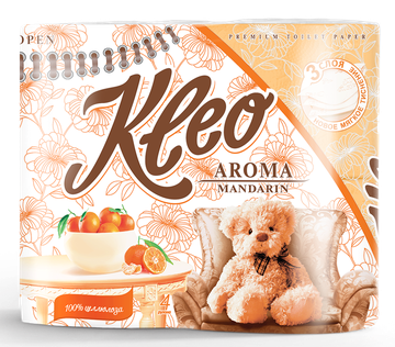 Т.бумага  "Kleo" МАНДАРИН  3-сл. 4 рул./вл.18 С98