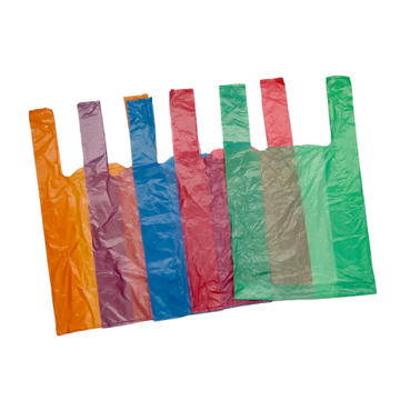 Пакет Майка 29+15*55 см 14 мкм цветная  (100 шт)