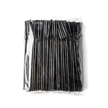 Трубочки гофрированные 21 см д. 5 мм, черные 250 шт/уп 48 уп