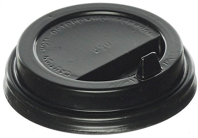 Крышка для стакана d 90мм ПП черная с носиком/100