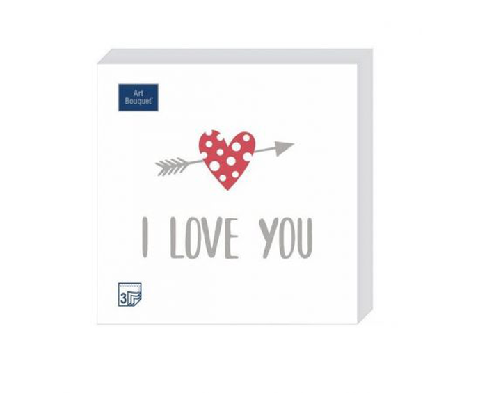 Салфетки Art Bouquet  "I love you" 33х33 , 3 слоя .20л/вл.12