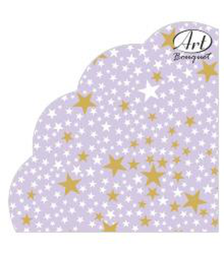 Салфетки Art Bouquet RONDO "Золотые звезды на сиреневом" 3сл.12л