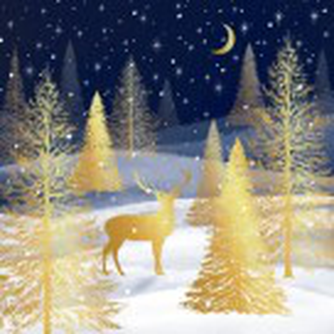 Салфетки бумажные декоративные 20л, Bouquet Home Collection Classic, 3хсл., "Золотой олень в зимнем