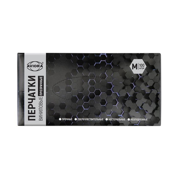 Перчатки виниловые  М Aviora 100 шт