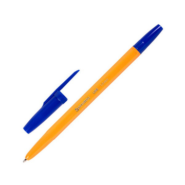 Ручка шариковая BRAUBERG "ORANGE Line", СИНЯЯ, корпус оранжевый, узел 1 мм, линия письма 0,5 мм