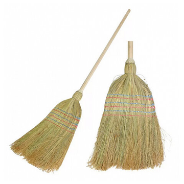 Веник-метла сорго ЛЮБАША, натуральный, 5-ти прошивной, деревян. черенок 100 см 400*350 мм