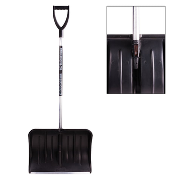 Лопата снегоуборочная пластик, 54х37см, высота 130см, с алюмин. черенком и наконечн, №13