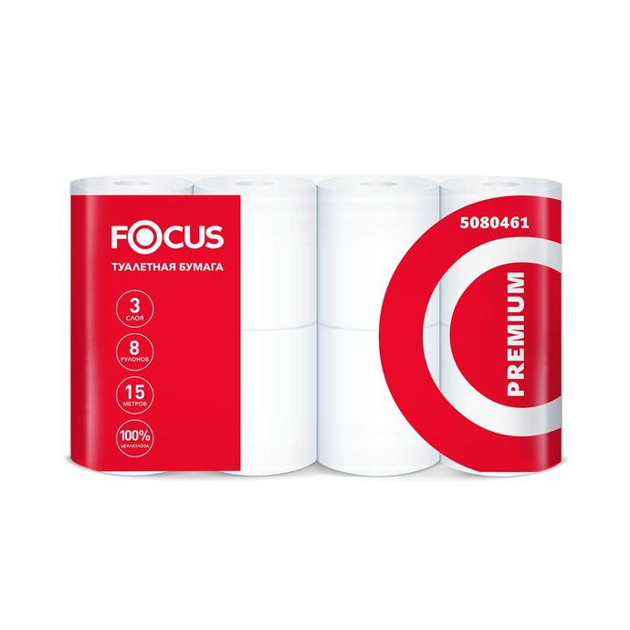 Туалетная бумага Focus Premium NEW 3сл. 8шт.  5080461 ВЛ.8