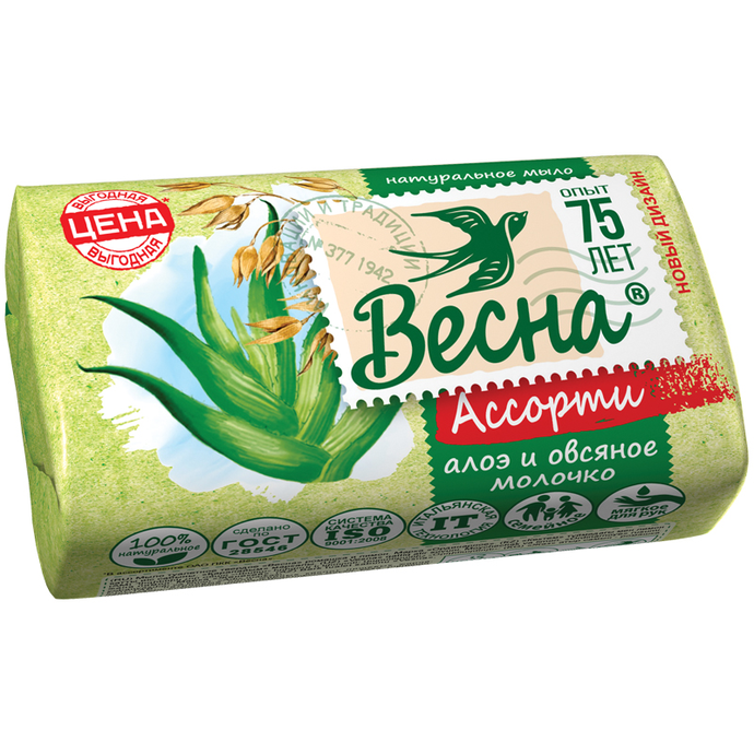 МТ ВЕСНА Ассорти Алоэ и овсяное молочко 90 г. арт.  6089