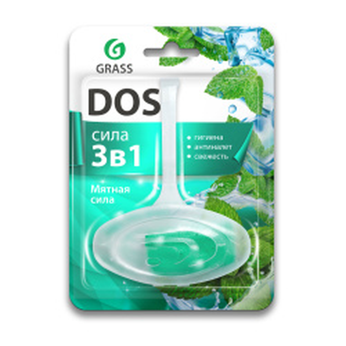 Подвесной блок для унитаза GRASS DOS 3 в 1 "Мятная сила" (24 шт/уп)