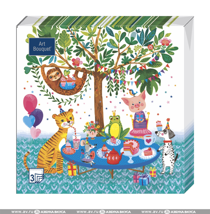 Салфетки Art Bouquet  "Пикник" 33х33 , 3 слоя .20л/вл.12