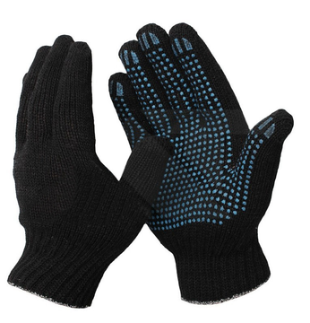 Перчатки 7,5 класс (5) с ПВХ черные