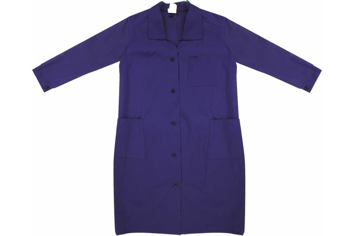 Халат рабочий женский синий, бязь, размер 48-50, рост 170-176, плотность ткани 142 г/м2