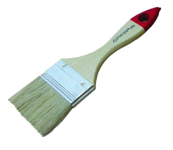 Кисть плоская "Стандарт" №3 (75мм) нат.щетина/дер.ручка