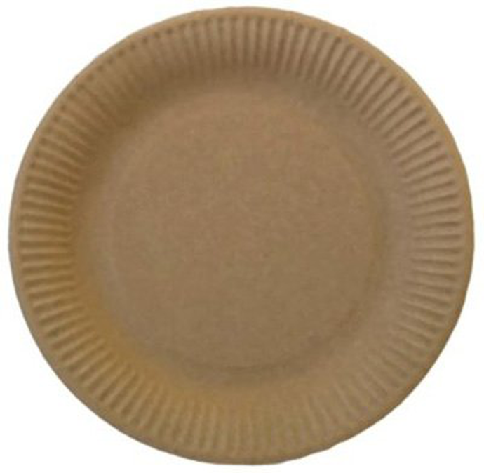 Тарелка картонная Д-180 круглая, крафт 100/1000