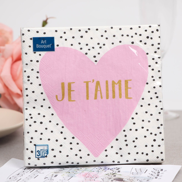 Салфетки Art Bouquet  "Я тебя люблю" 33х33 , 3 слоя .20л/вл.12