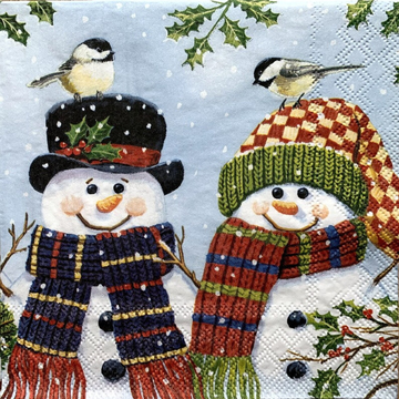 Салфетки Art Bouquet Home "Пара снеговиков" 33х33 ,3 слоя .20л /вл.12