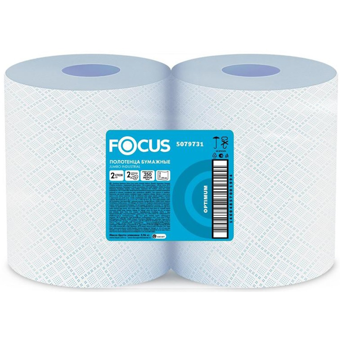 Индустриальное полотенце Focus Economic Choice белое,5079731, 2 слоя - 2 рулона по 350 м