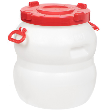 Бочка 50л  с широким горлом (336мм) круглая с ручками и завинч.крышкой