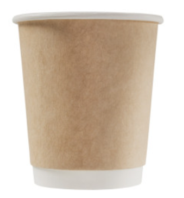 Стакан бумажный 250 мл 2х слойный Крафт Новый под крышку /500 (рукав 25)