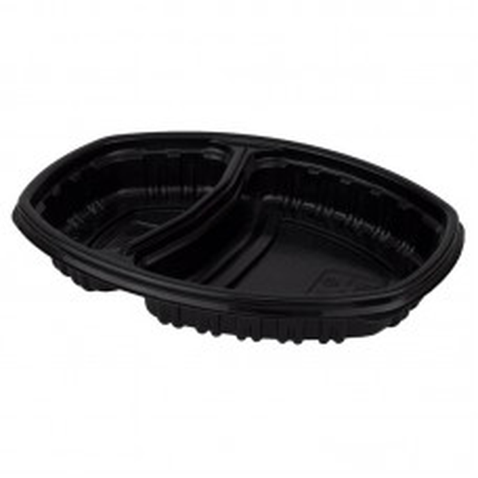 Контейнер СпК-257-2 ЛАНЧ-БОКС 2х-секц. ДНО черн.стирол 10/70